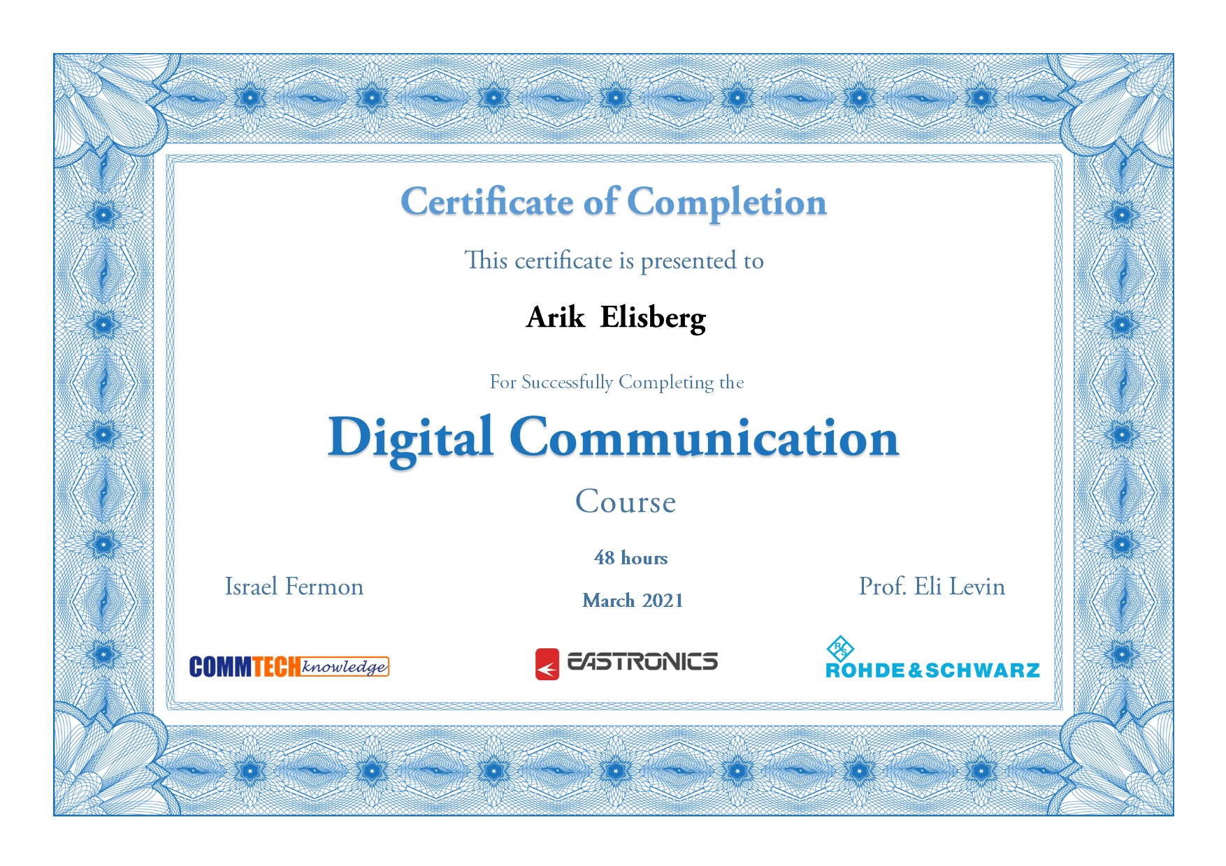 Certificate of Commpletion-Digital-Communication