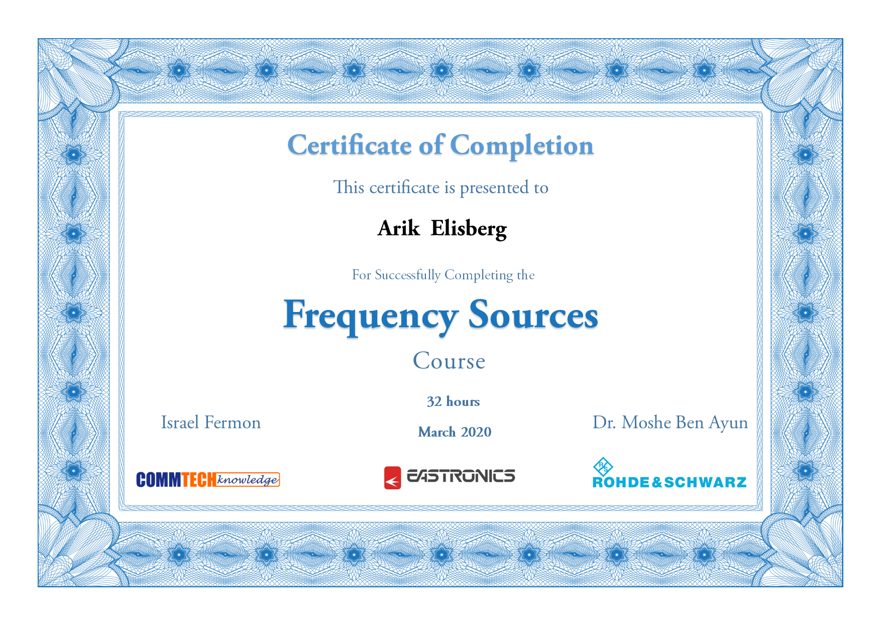 Certificate of Commpletion-Frequency Sources