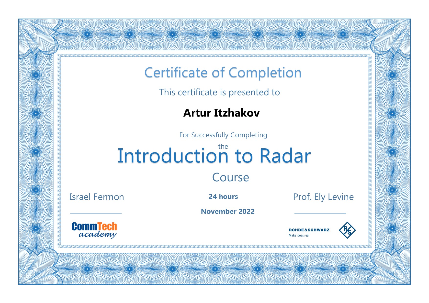 Certificate of Commpletion-radar