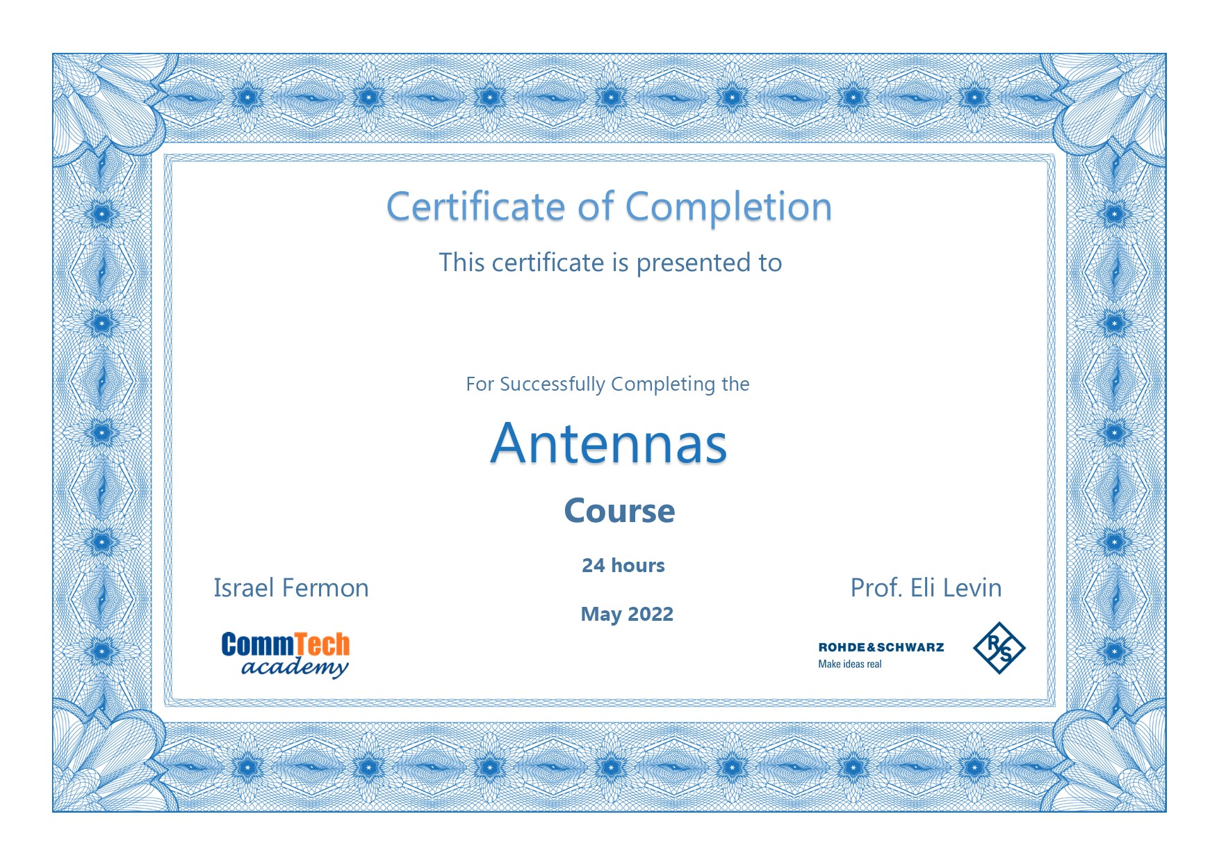 Certificate of Commpletion-Antennas-gen